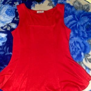 Red Blouse! Has a Tutu Like Bottom! Size Medium! Soft & Comfortable!